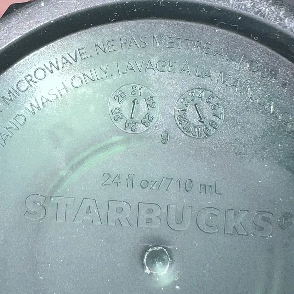 Starbucks Matte Dark Green‎ Studded Tumbler 24oz Cold Cup 2021 Used w/ Straw